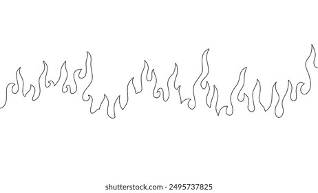 Abstract Fire Background. Abstract flame Background. doodle fire background. Fire outline. Fire flame continue line.