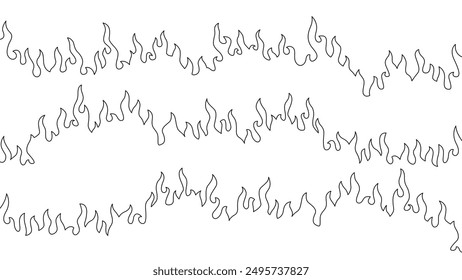 Abstract Fire Background. Abstract flame Background. doodle fire background. Fire outline. Fire flame continue line.