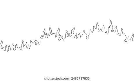 Abstract Fire Background. Abstract flame Background. doodle fire background. Fire outline. Fire flame continue line.