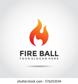 Abstract Fire Ball Logo Template. Vector Illustrator Eps.10