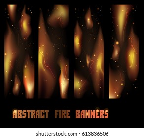 Abstract fire banners
