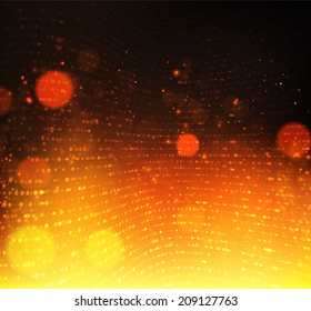 Abstract fire bokeh. Vector background
