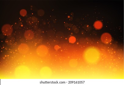 Abstract Fire Bokeh. Vector Background