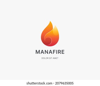 Abstract fire burn logo gradient.