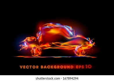Abstract fire car background