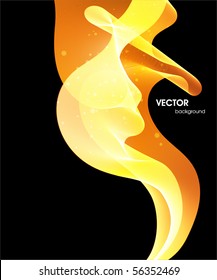 Abstract fire colored vector smoke
