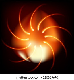 Abstract fire colors rotating swirl background