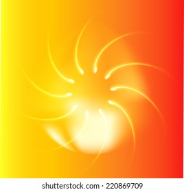Abstract fire colors rotating swirl orange background