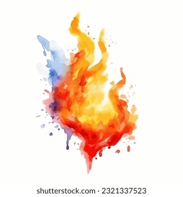 Abstract Fire Design element on white background