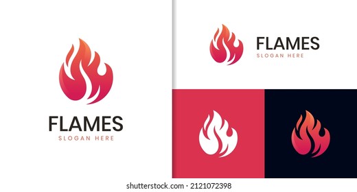 energía de fuego abstracto o elementos de logotipo de llamas diseño de iconos vectores para su empresa o identidad de marca