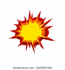 Elemento de quadrinhos de design de vetor de explosão de fogo abstrata. efeito de boom de desenhos animados isolado no fundo branco