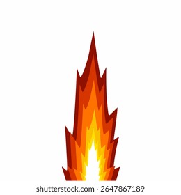 Elemento de quadrinhos de design de vetor de explosão de fogo abstrata. efeito de boom de desenhos animados isolado no fundo branco