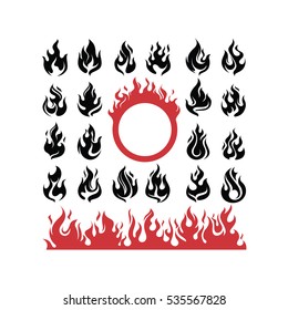 Abstract Fire Flame Hot Burning Symbol Illustration