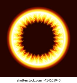 Abstract fire flame light on black background vector illustration. Burning flames translucent elements special Effect