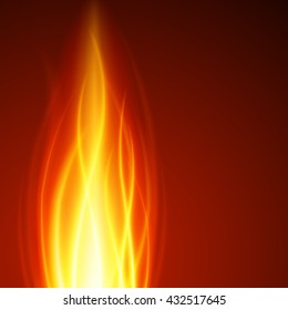 Abstract fire flame light on black background vector illustration. Burning flames translucent elements special glowing effect.