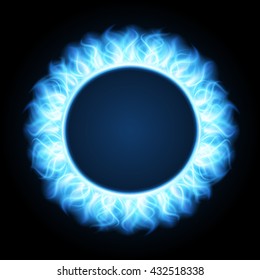 Abstract fire flame light on black background vector illustration. Burning flames translucent elements special glowing effect.