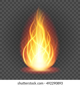 Abstract fire flame light on black background vector illustration. Burning flames translucent elements special Effect.