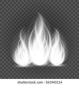 Abstract fire flame light on black background vector illustration. Burning flames translucent elements special Effect.