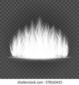 Abstract fire flame light on black background vector illustration. Burning flames translucent elements special Effect.