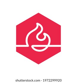 Abstract fire flame logo design, creative bonfire icon vetor illustration