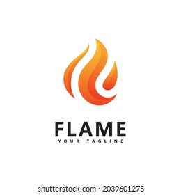 Abstract fire flame logo design