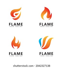 Abstract fire flame logo design
