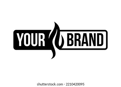 Resumen Diseño del logo de la llama de fuego. Plantilla de logotipo en caliente
