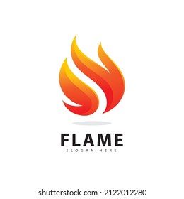 Abstract Fire Flame Logo Symbol With Gradient Color 