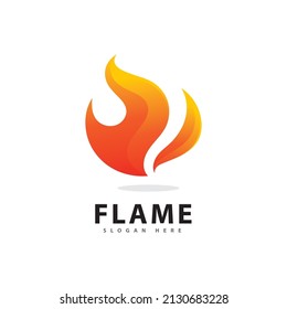 Abstraktes Symbol für Brandflamme mit Farbverlauf-Farbverlauf 