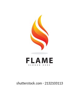 Abstract Fire Flame Logo Symbol with Gradient Color 