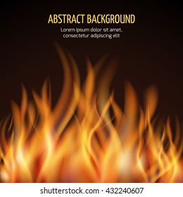 Abstract fire flame vector background. Fire hot blaze and power fire illustration
