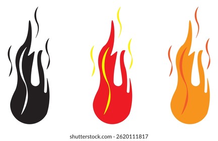 Abstract fire flame vector design icons