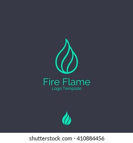 Abstract Fire Flame Wings logo template on dark background. Corporate branding identity