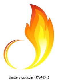 Abstract fire flames icon
