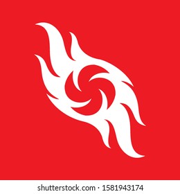 Abstract Fire Flames Icon Template. Fire flame Symbol Sign Isolated on Red Background. Illustration for Graphic and Web Design