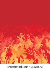 Abstract fire, flames or leaves in a tree in red and pink
