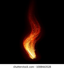 Abstract fire flames on black background. Graphic concept for your design