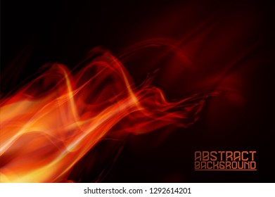 Abstract fire flames on a black background. Graphic concept for your design