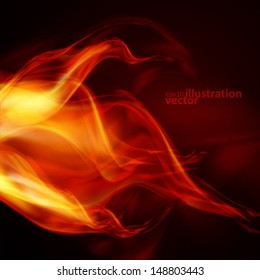 Abstract fire flames on a black background. Colorful vector illustration eps10