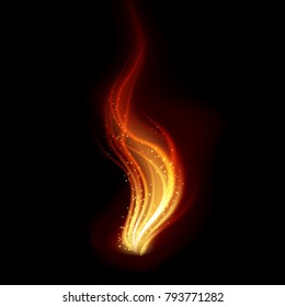Abstract fire flames on black background. Graphic concept for your design
