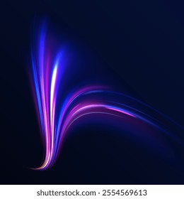 Abstract fire flare trace lens flares acceleration speed motion on night road. Acceleration speed motion on night road. Colorful Light Trails, Long Time Exposure Motion Blur Effect. 