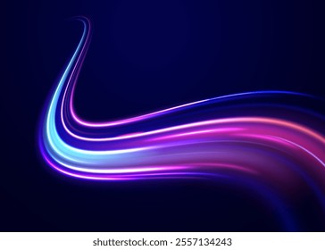 Abstract fire flare trace lens flares acceleration speed motion on night road. Acceleration speed motion on night road. Colorful Light Trails, Long Time Exposure Motion Blur Effect. 