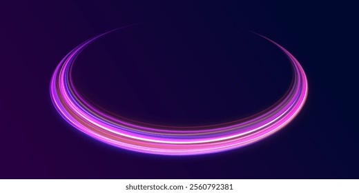 Abstract fire flare trace lens flares acceleration speed motion on night road. Acceleration speed motion on night road.  Colorful Light Trails, Long Time Exposure Motion Blur Effect. 