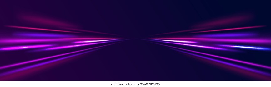 Abstract fire flare trace lens flares acceleration speed motion on night road. Acceleration speed motion on night road. Colorful Light Trails, Long Time Exposure Motion Blur Effect. 