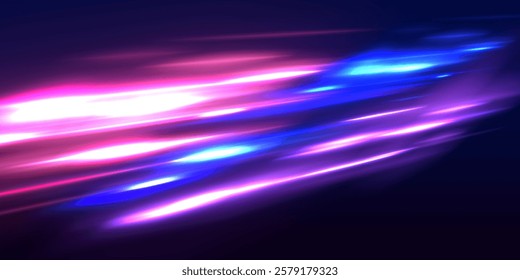 Abstract fire flare traces, glowing neon red and blue lines, and particle motion effects combined with laser beams and soft horizontal neon lines create a striking design full of dynamic energy.