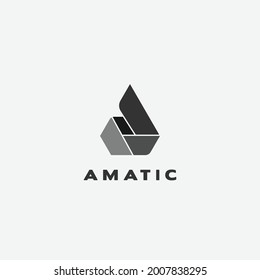 Abstract Fire Geometric Shape Logo Design Symbol