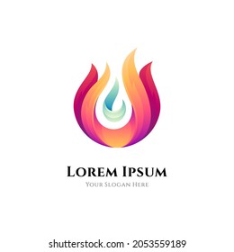 Abstract fire gradient logo template ready for use