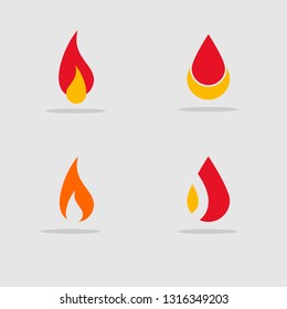 abstract fire graphic logo template, flame icons set.