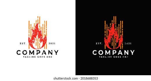 abstract fire hot modern shape logo design vector icon symbol graphic illustration, burn data logo