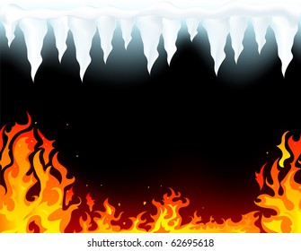 Abstract fire and ice background